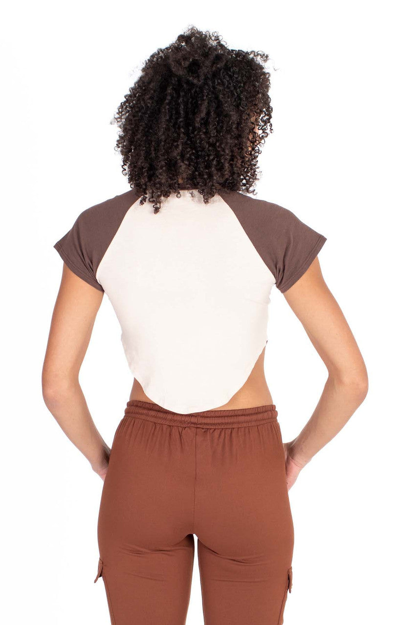 Mushroom Baseball Crop T-Shirt