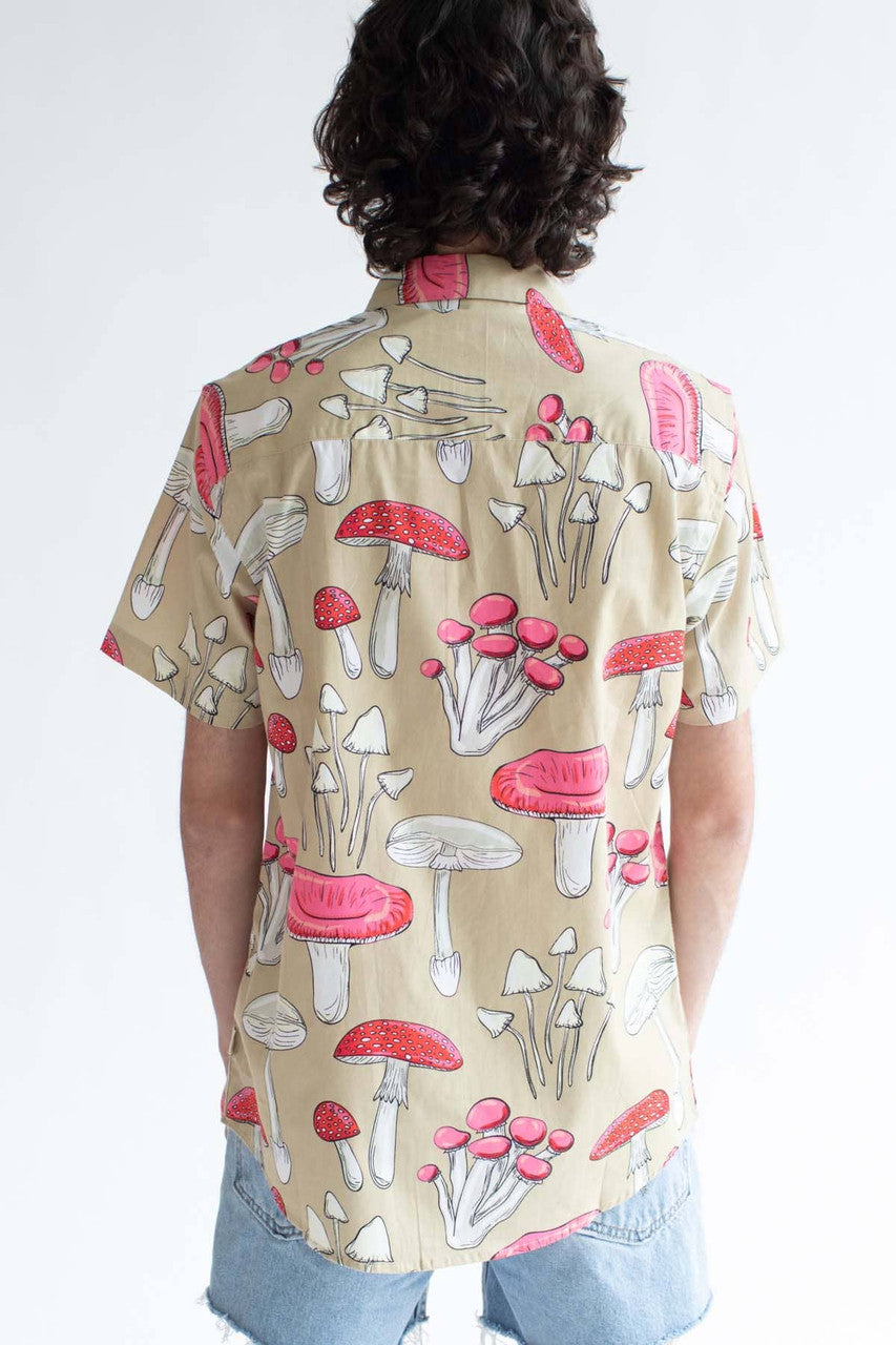 Mushroom Delight Woven Button Up Shirt