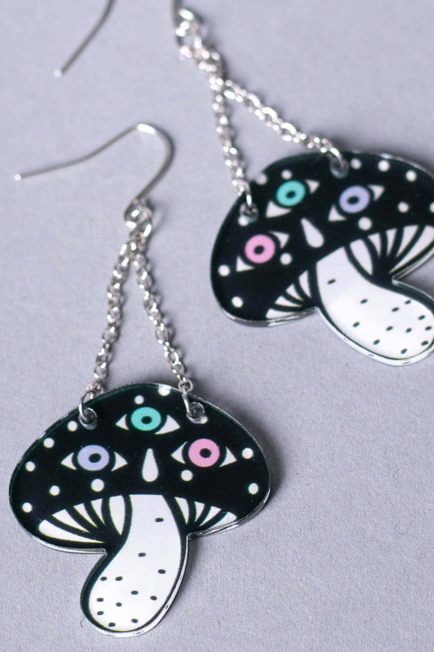 Trippy Shrooms Dangle Earrings