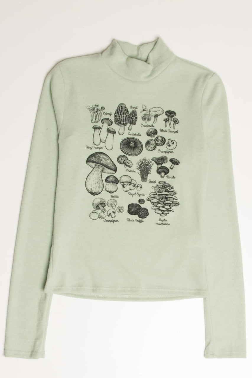 Sage Mushroom Fam Mock Neck Sweater