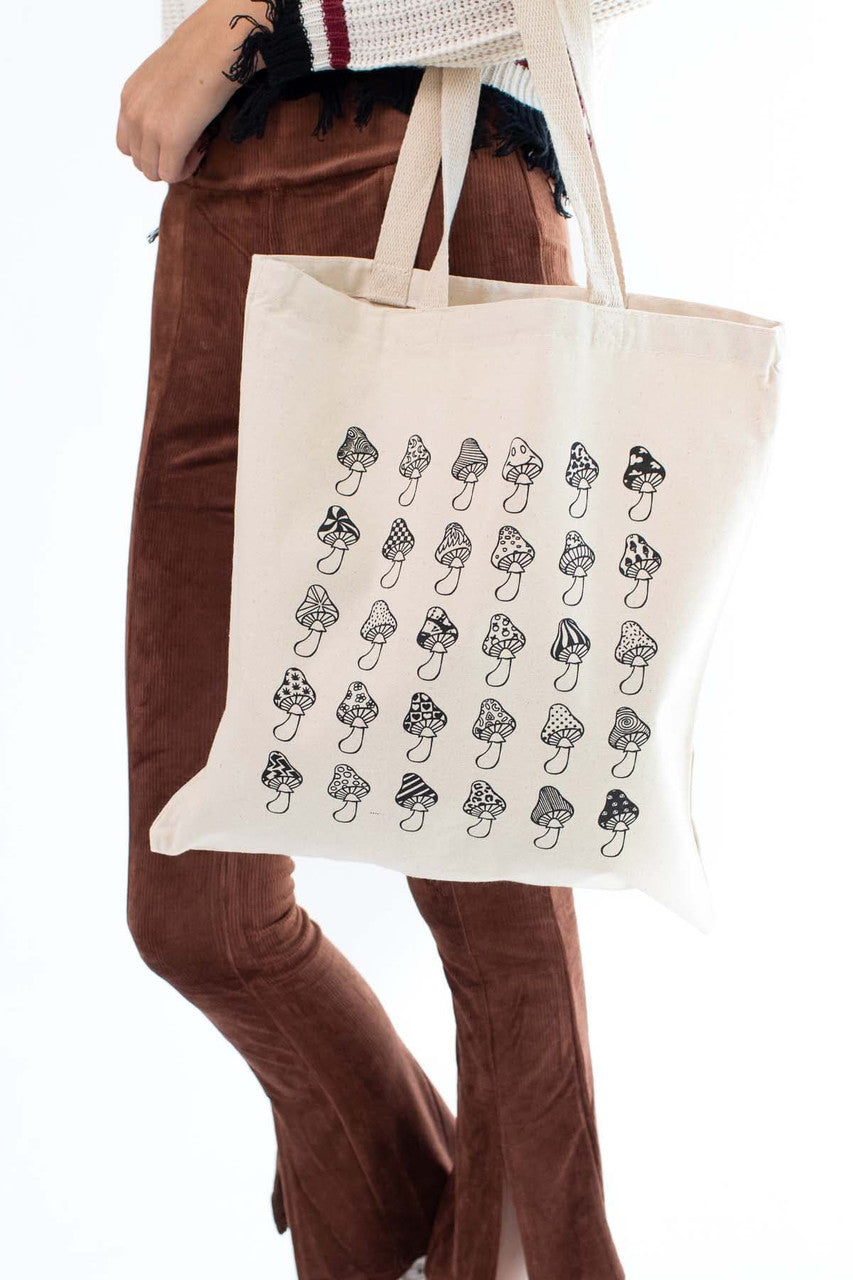 Mushroom Print Tote Bag