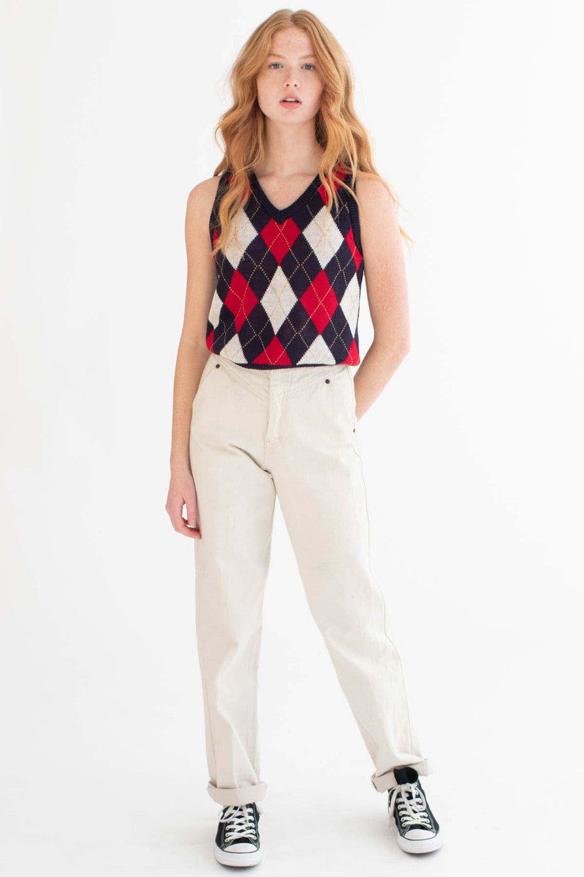 Navy Argyle Sweater Vest
