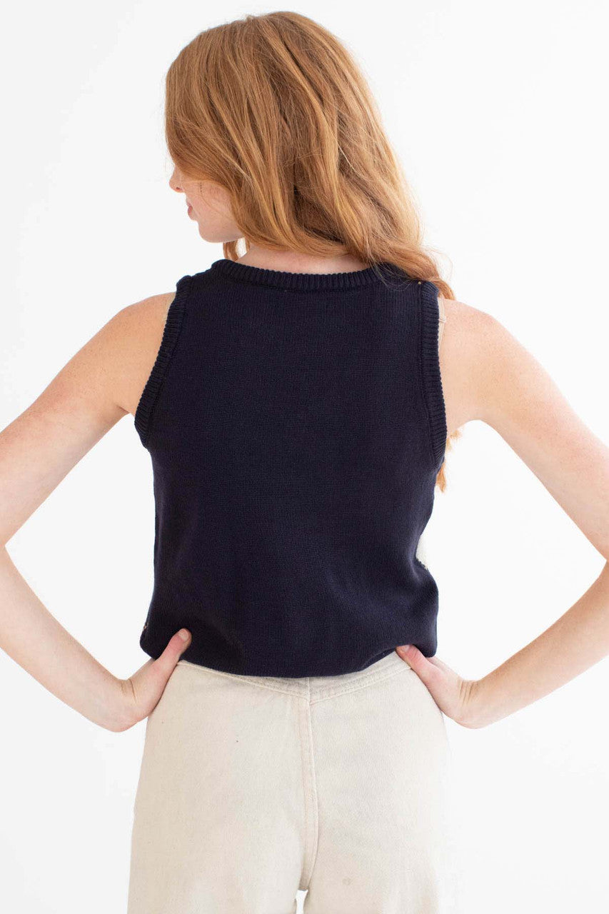 Navy Argyle Sweater Vest