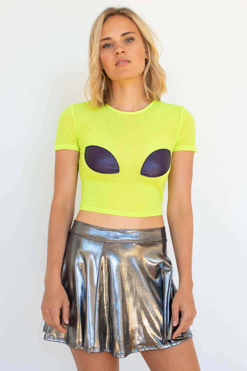Neon Alien Crop Tee