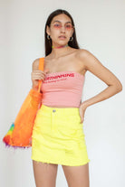 Neon Orange Jelly Fur Bottom Tote