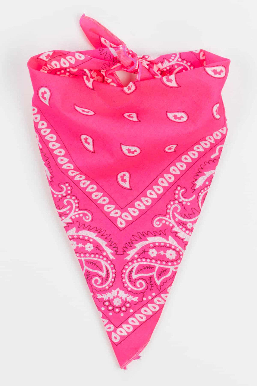 Neon Pink Paisley Bandana
