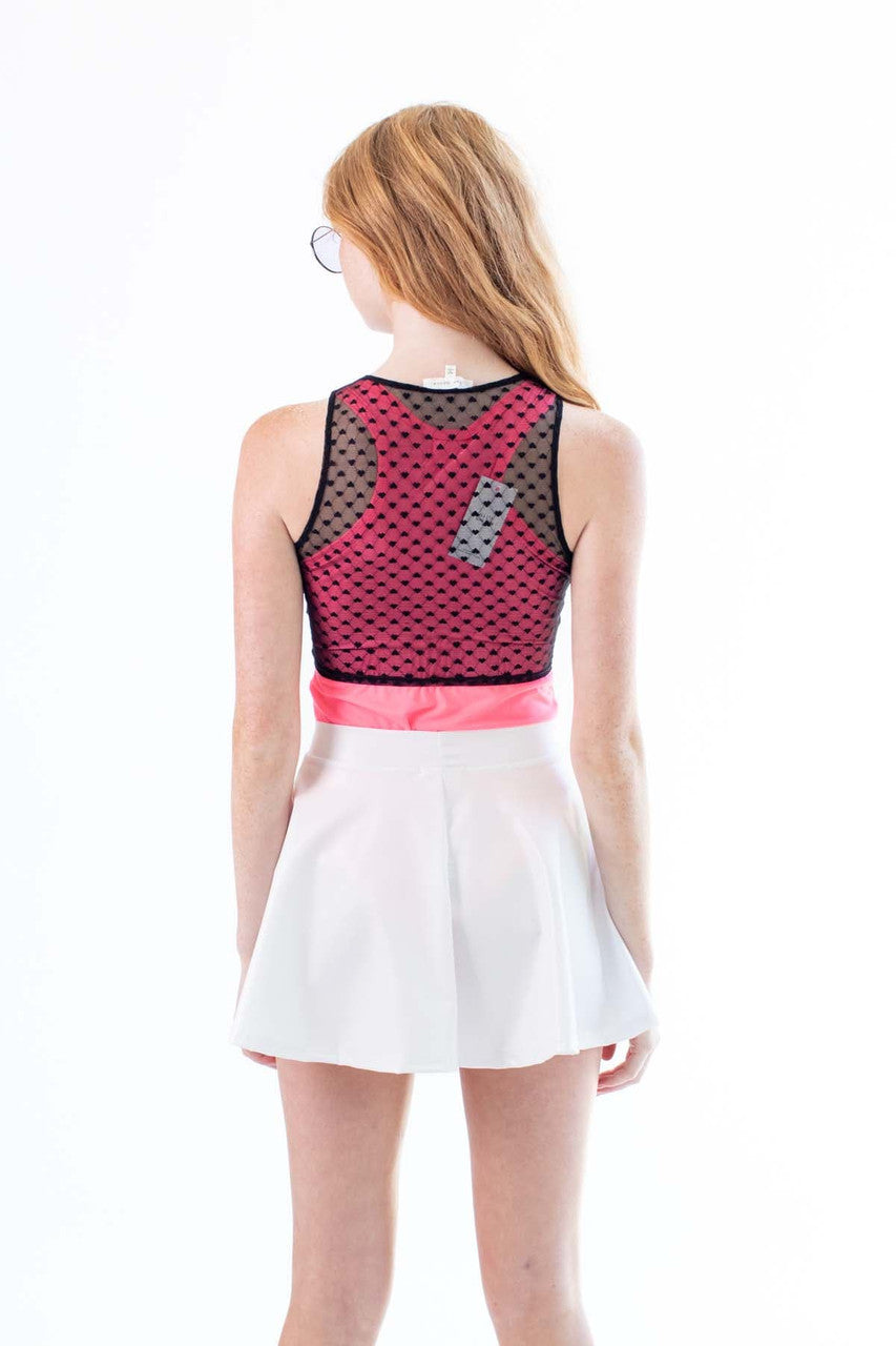 Neon Pink Solid Racerback Bodysuit