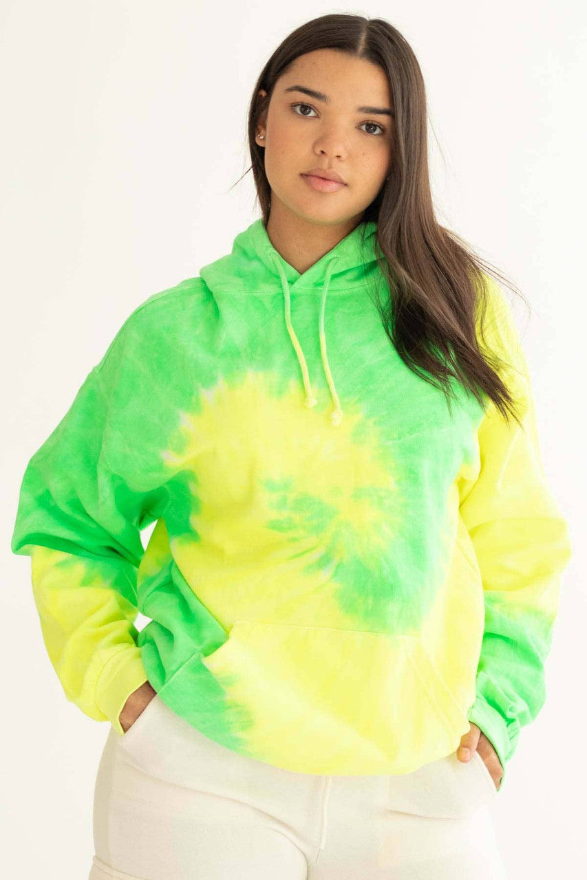 Neon Swirl Tie Dye Hoodie