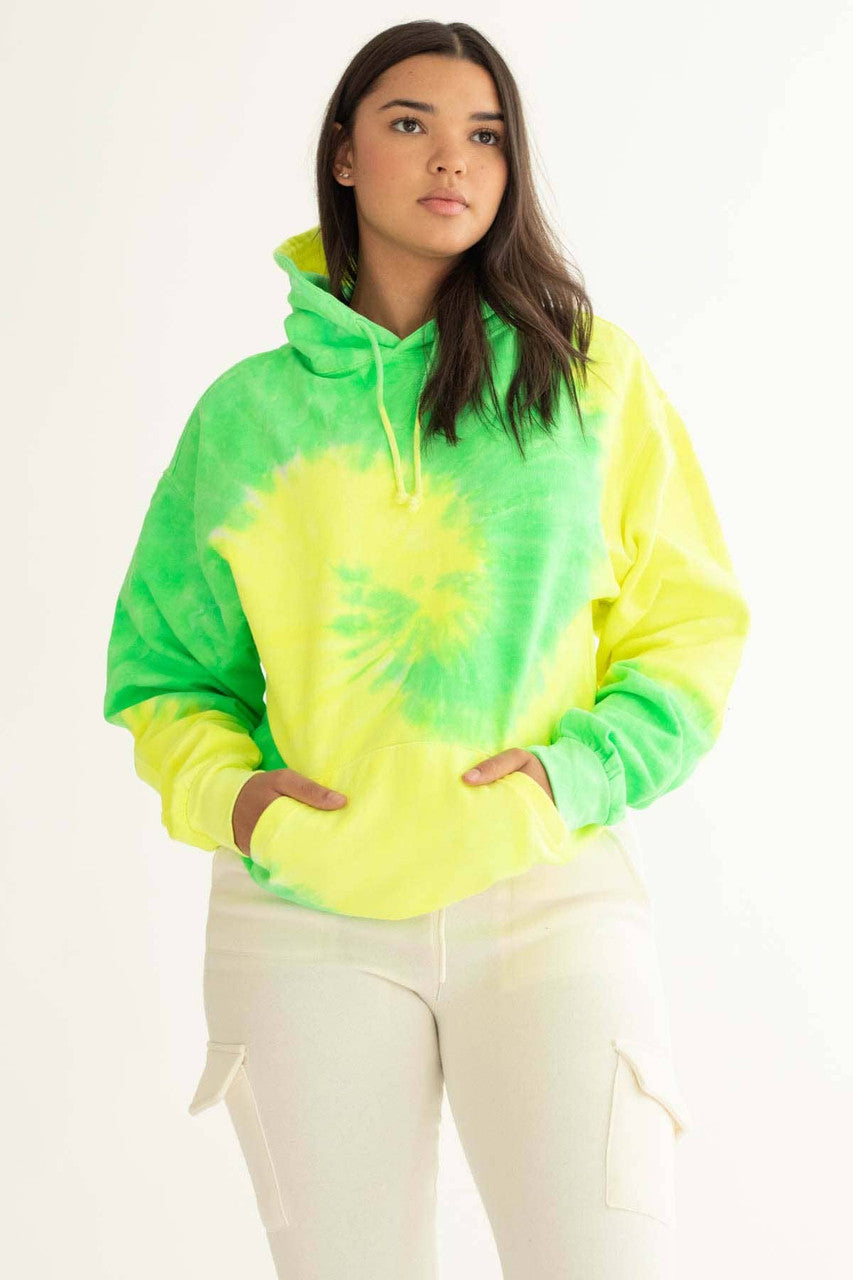 Neon Swirl Tie Dye Hoodie