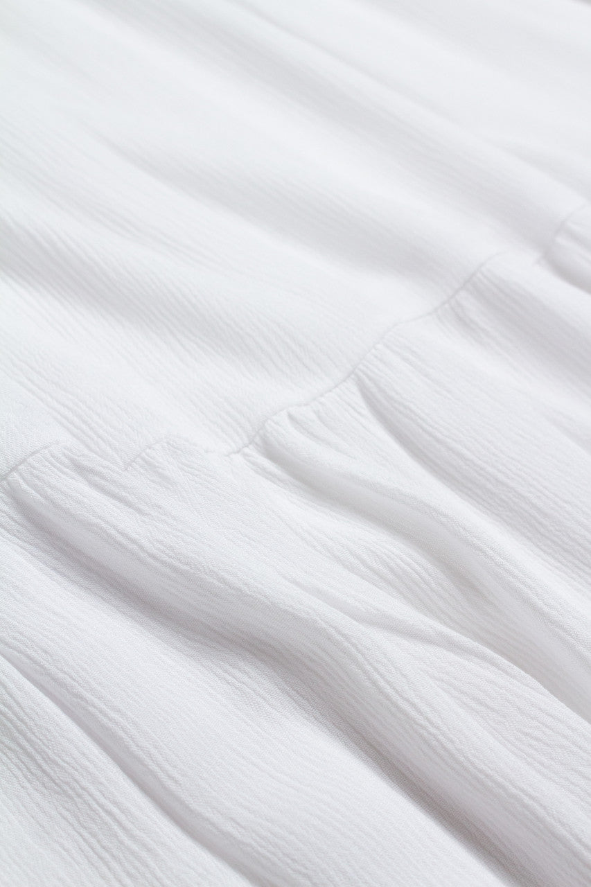 White Tassel Drawstring Maxi Skirt