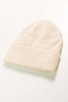 Beige Waffle Knit Beanie