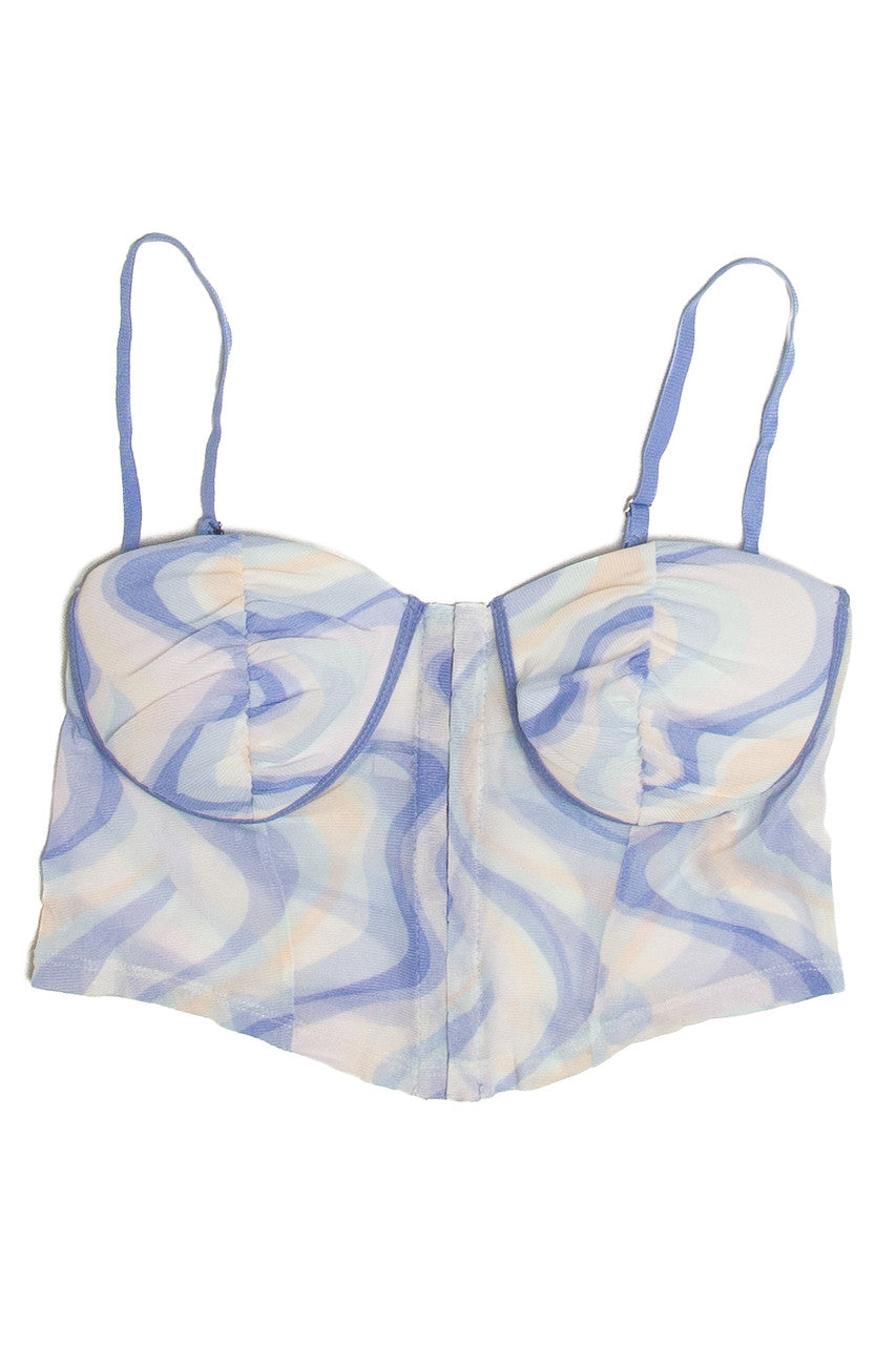 Blue Marble Mesh Bustier