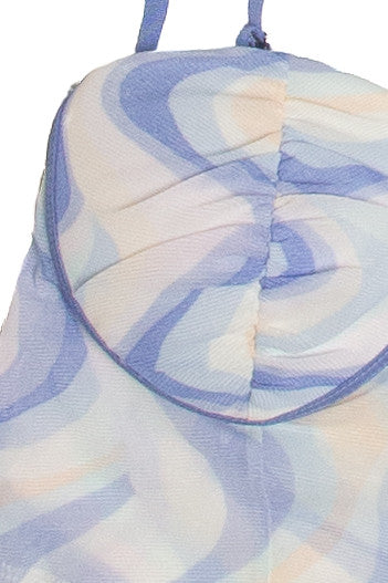 Blue Marble Mesh Bustier