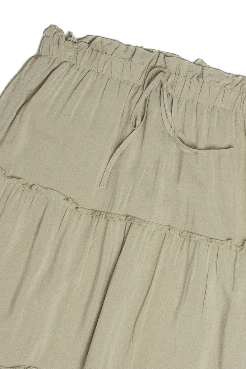 Celery Layered Maxi Skirt