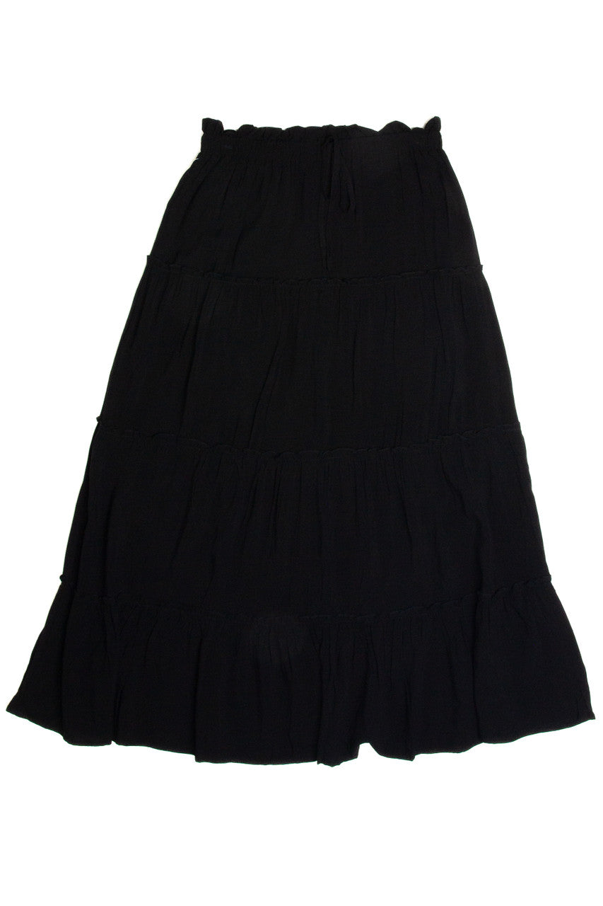 Black Layered Maxi Skirt