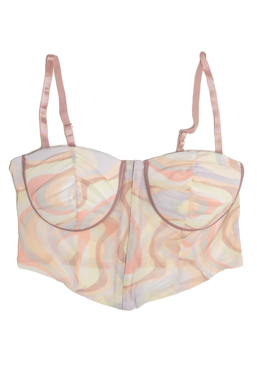 Pink Marble Mesh Bustier
