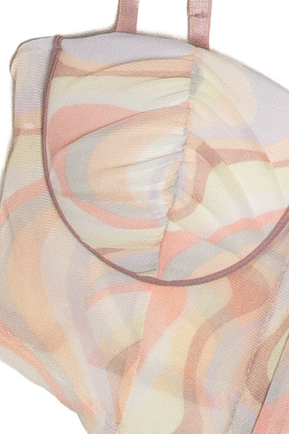 Pink Marble Mesh Bustier