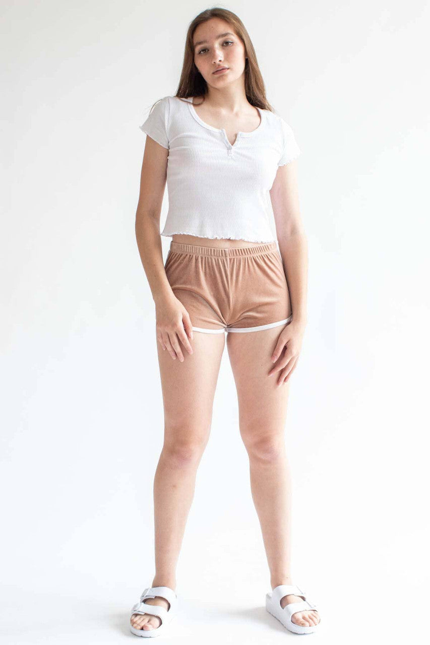 Nude Velvet Dolphin Shorts