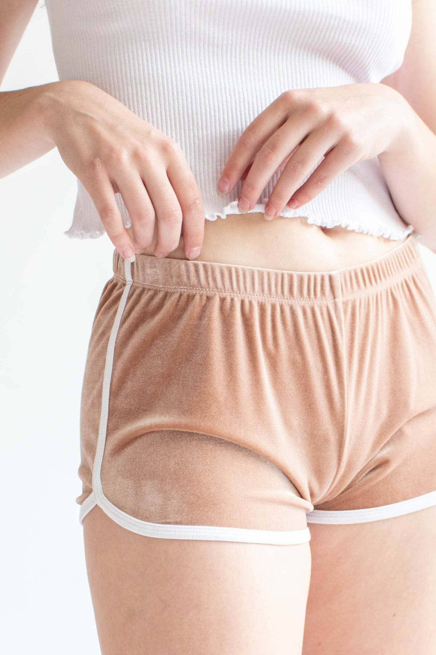 Nude Velvet Dolphin Shorts