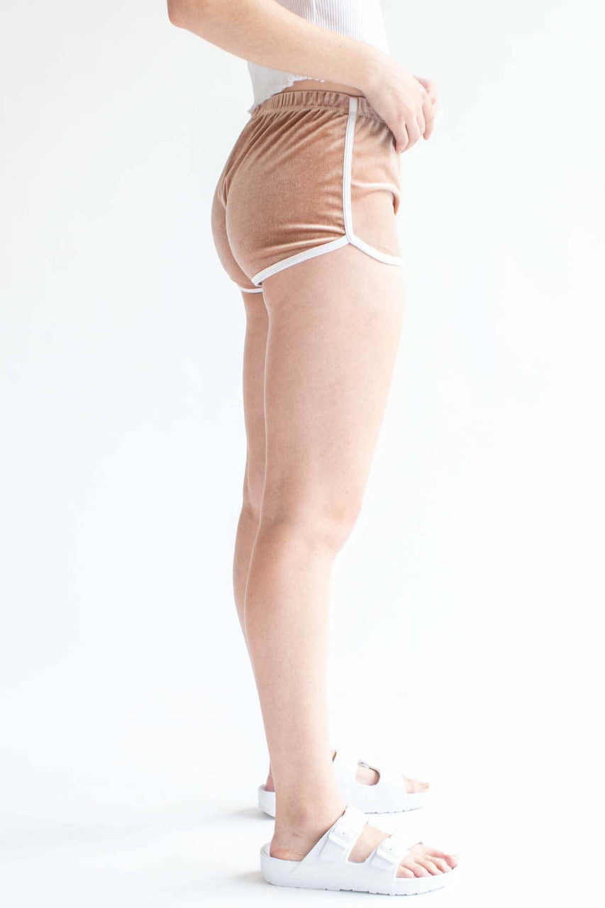 Nude Velvet Dolphin Shorts