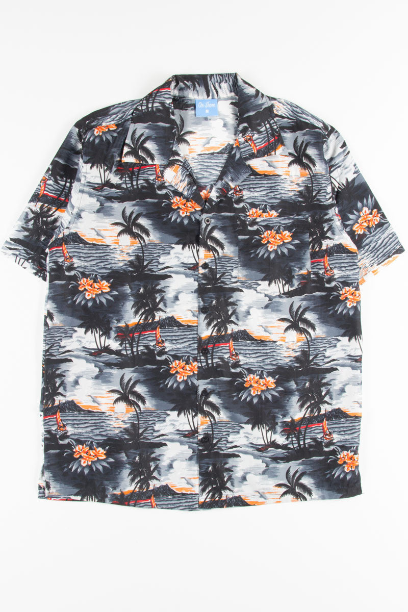 Black Ocean Sunset View Hawaiian Shirt