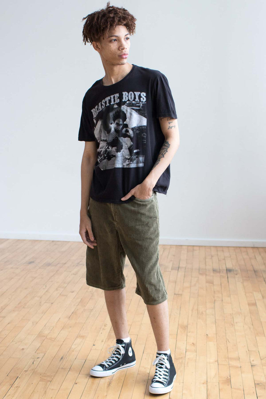 Olive Baggy Corduroy Shorts