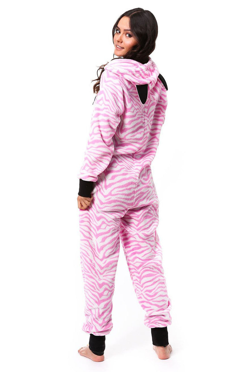 Pink Zebra Onesie Pajamas