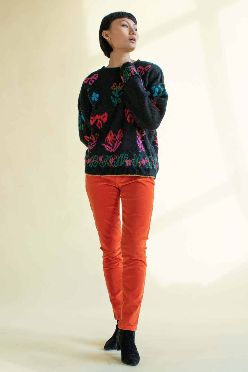 Orange Corduroy Skinny Jeans