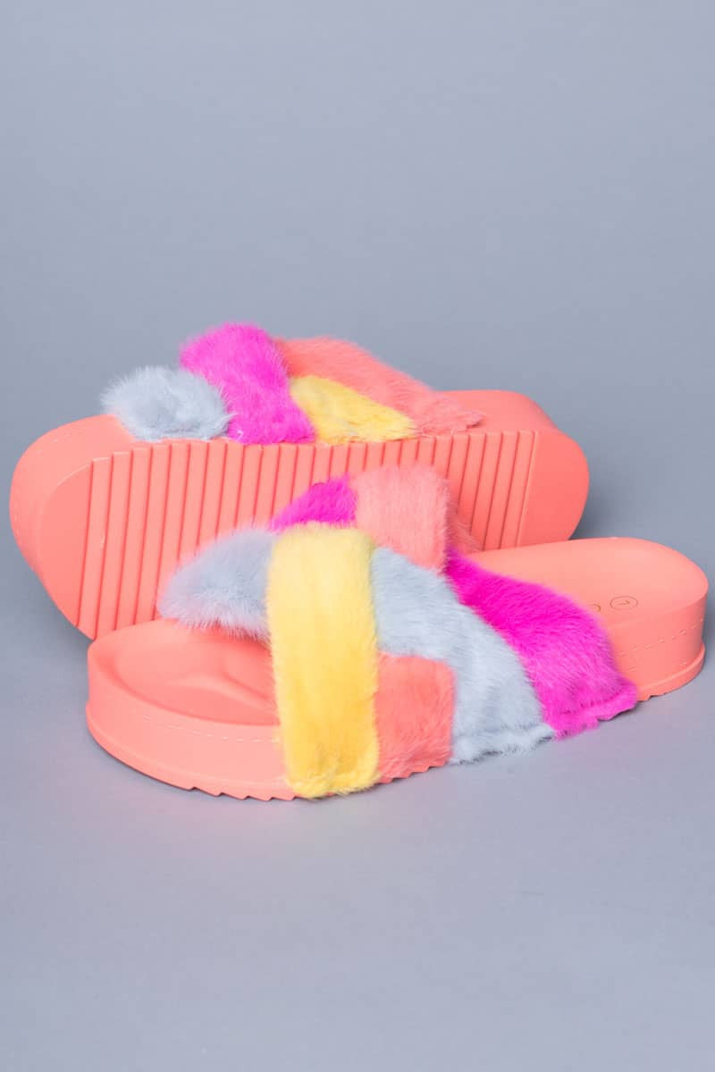 Orange Furry House Slides