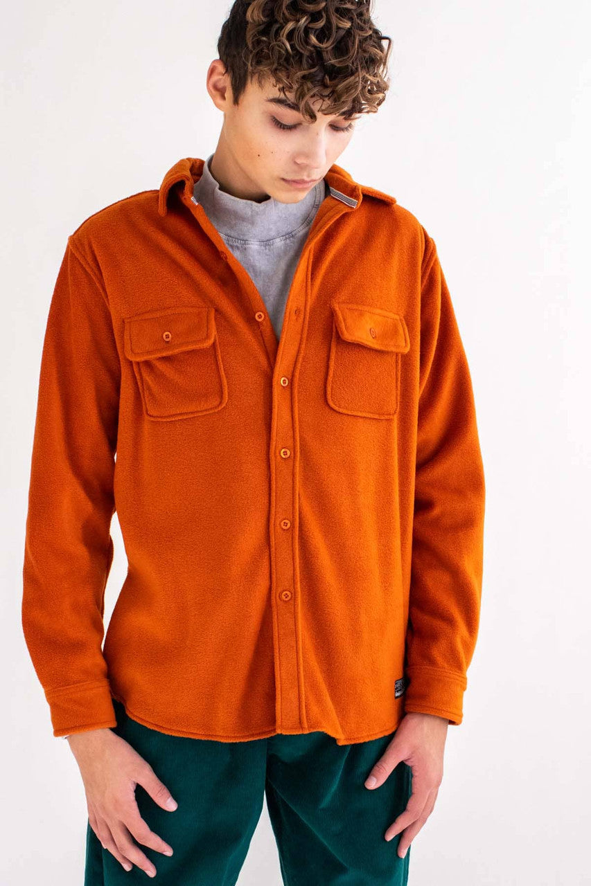 Orange Maple Polar Fleece Shacket