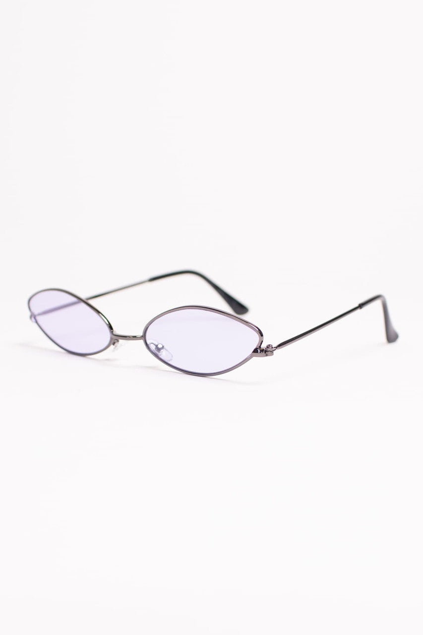 Slanted Oval Colored Sunglasses