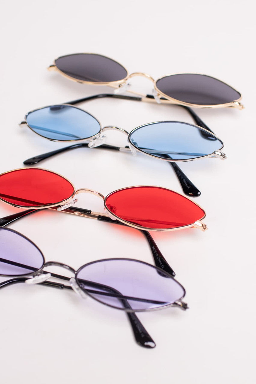 Slanted Oval Colored Sunglasses