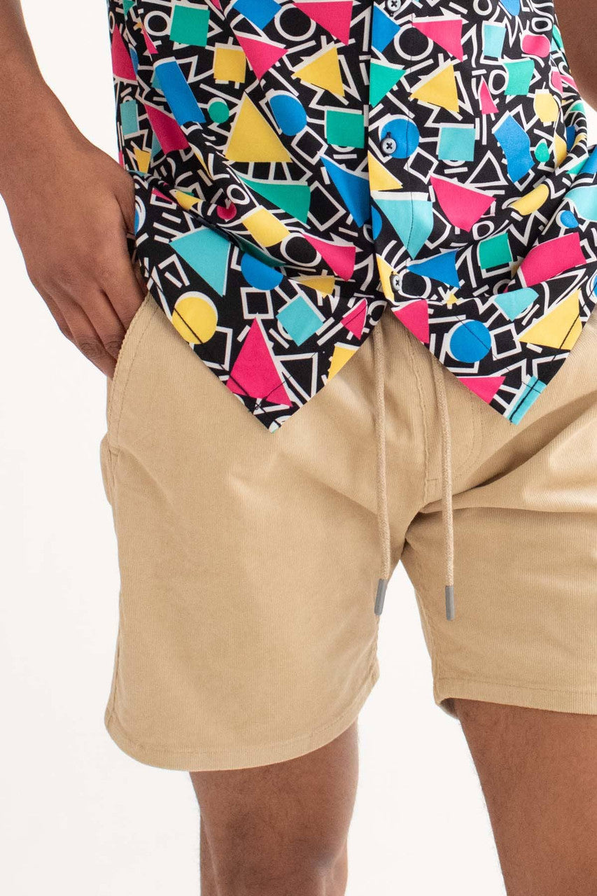 Pale Khaki Corduroy Shorts