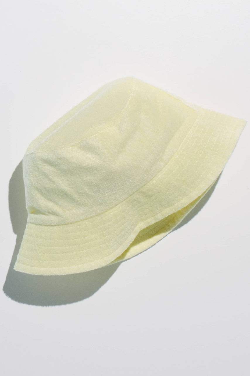 Pale Yellow Terry Cloth Bucket Hat