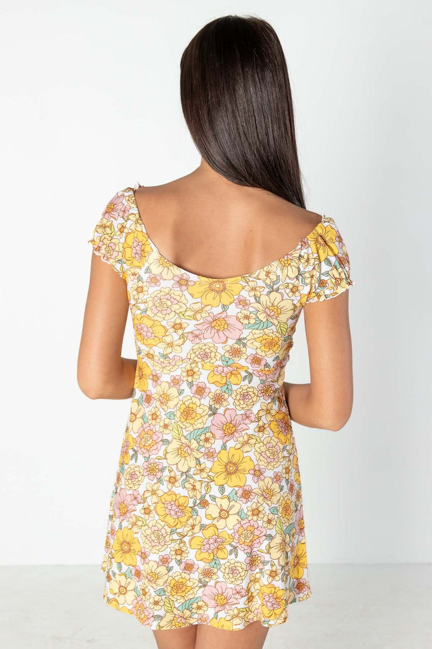 Pastel Garden Puff Sleeve Dress