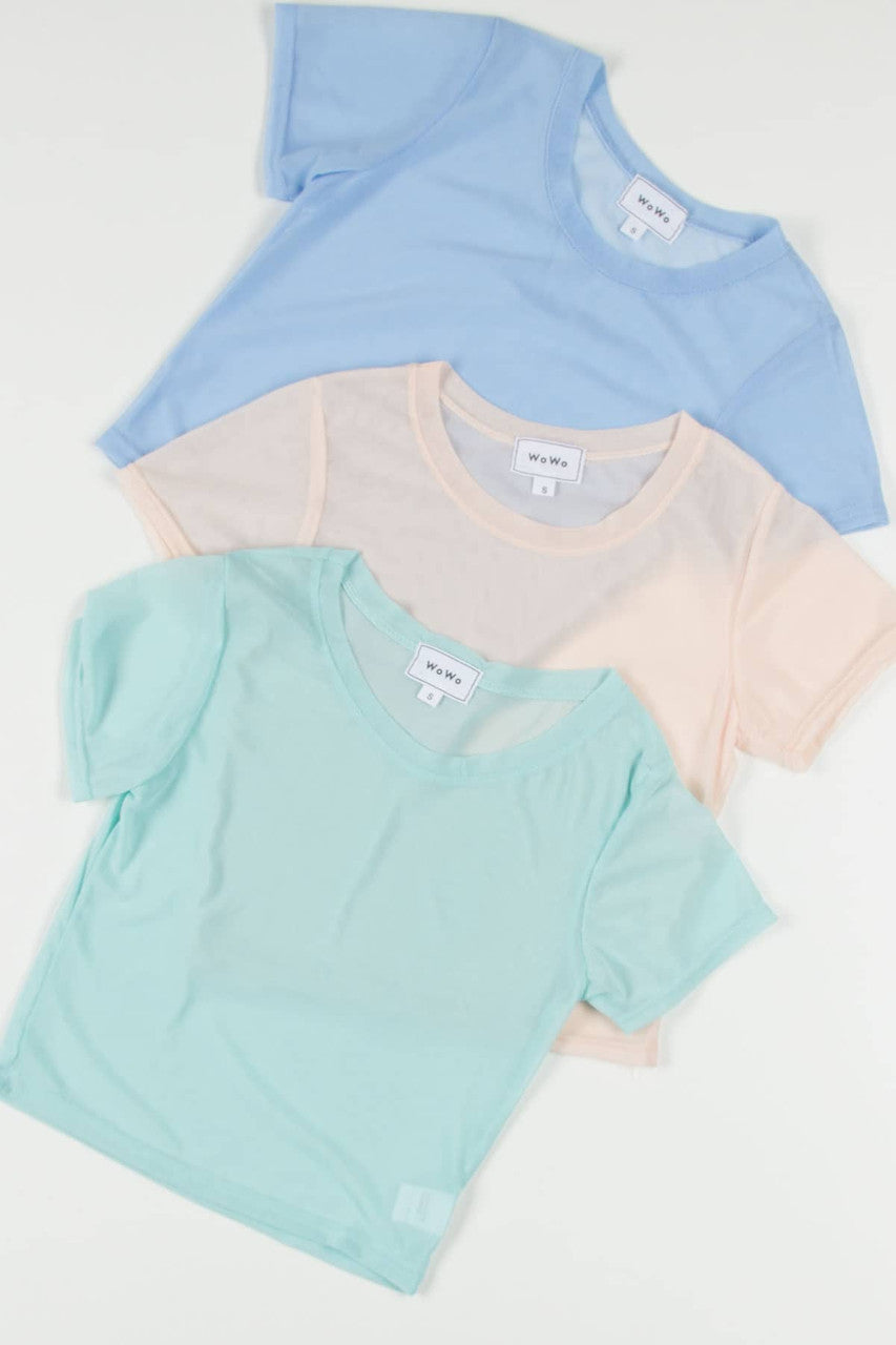 Peach Mesh Tee