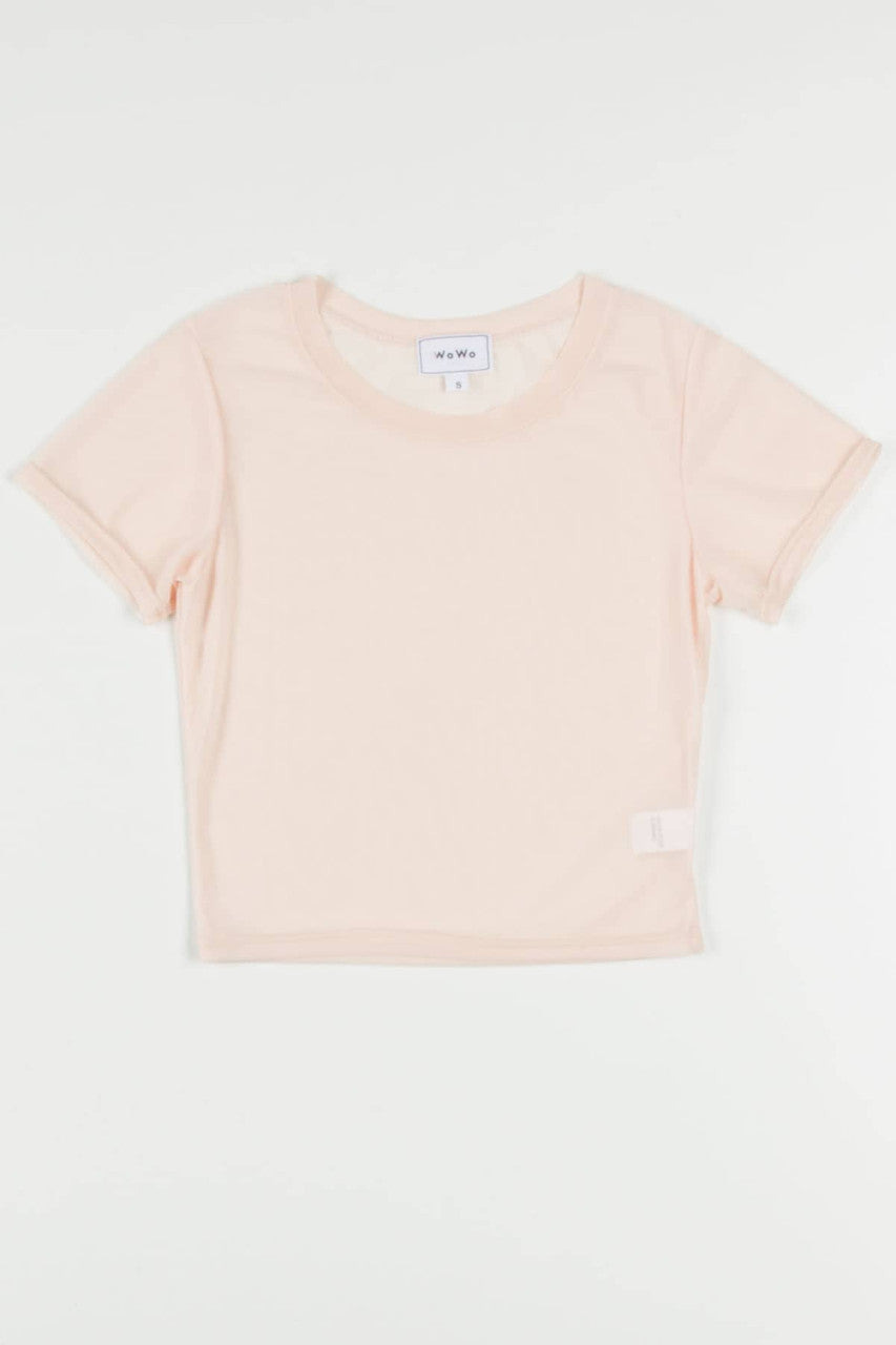 Peach Mesh Tee
