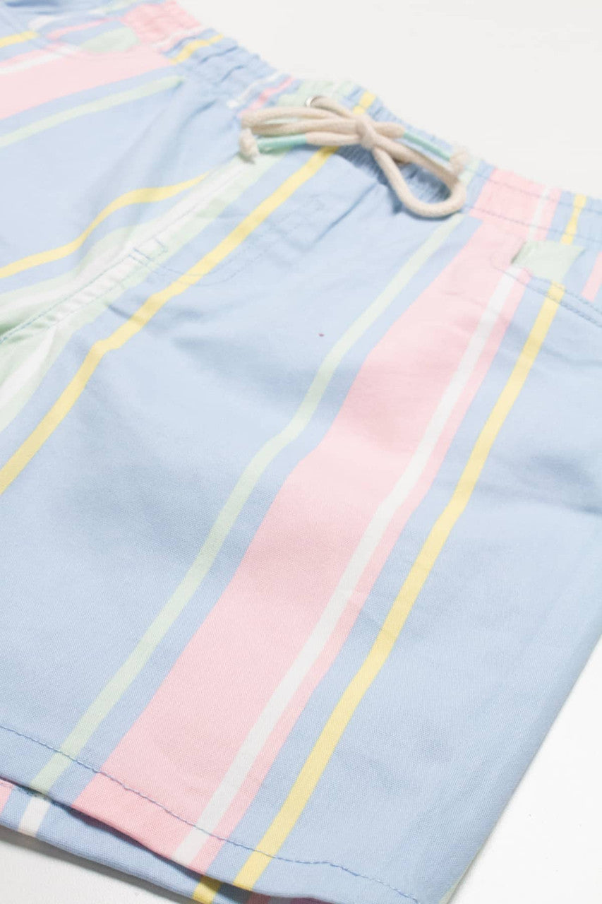 Pastel Striped Stretch Twill Shorts