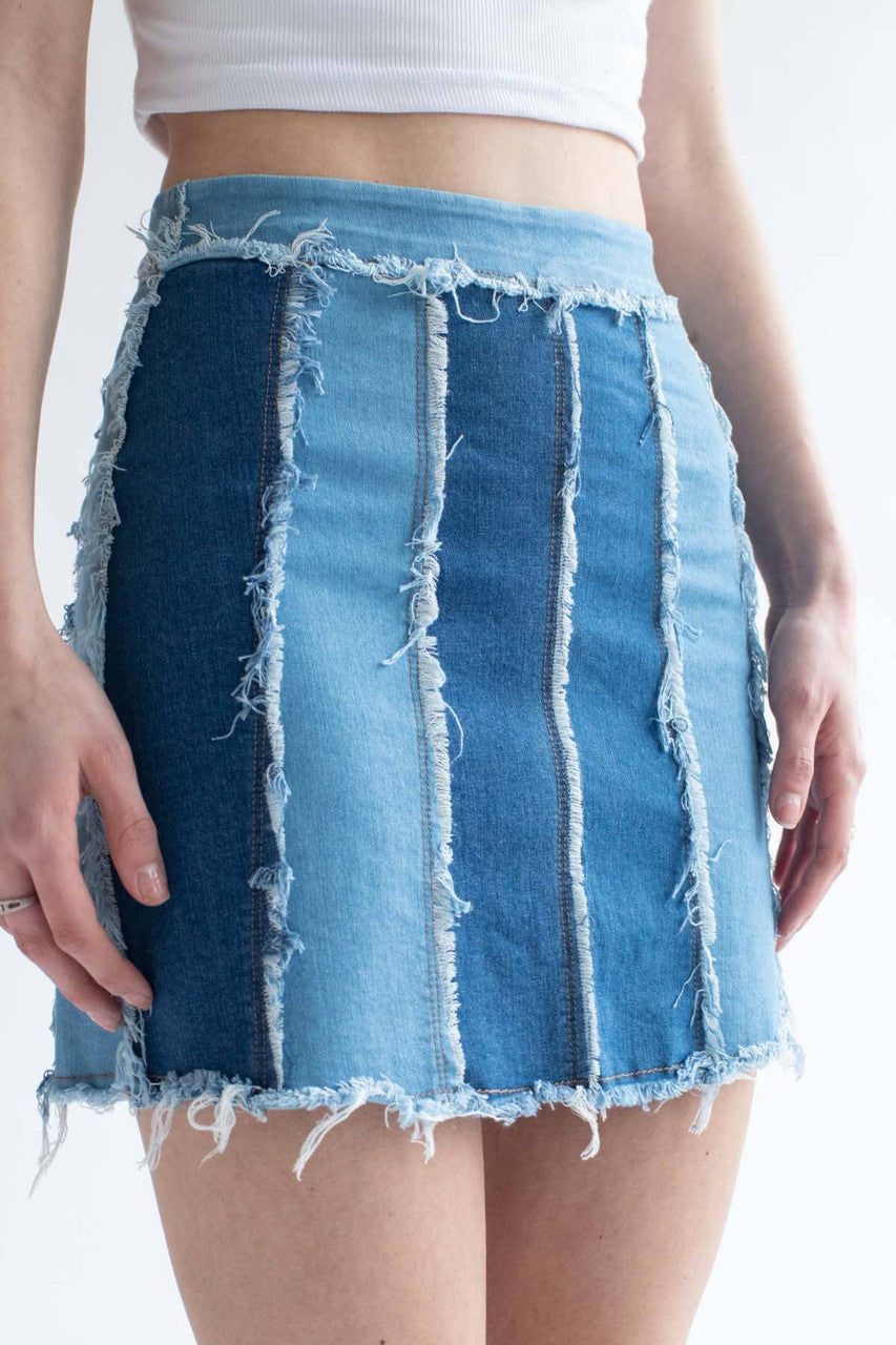 patchwork-stripes-denim-skirt-