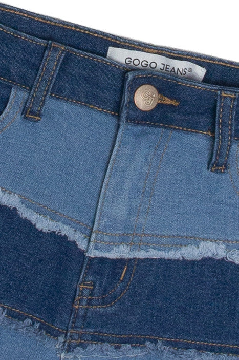 Denim Patchwork Shorts
