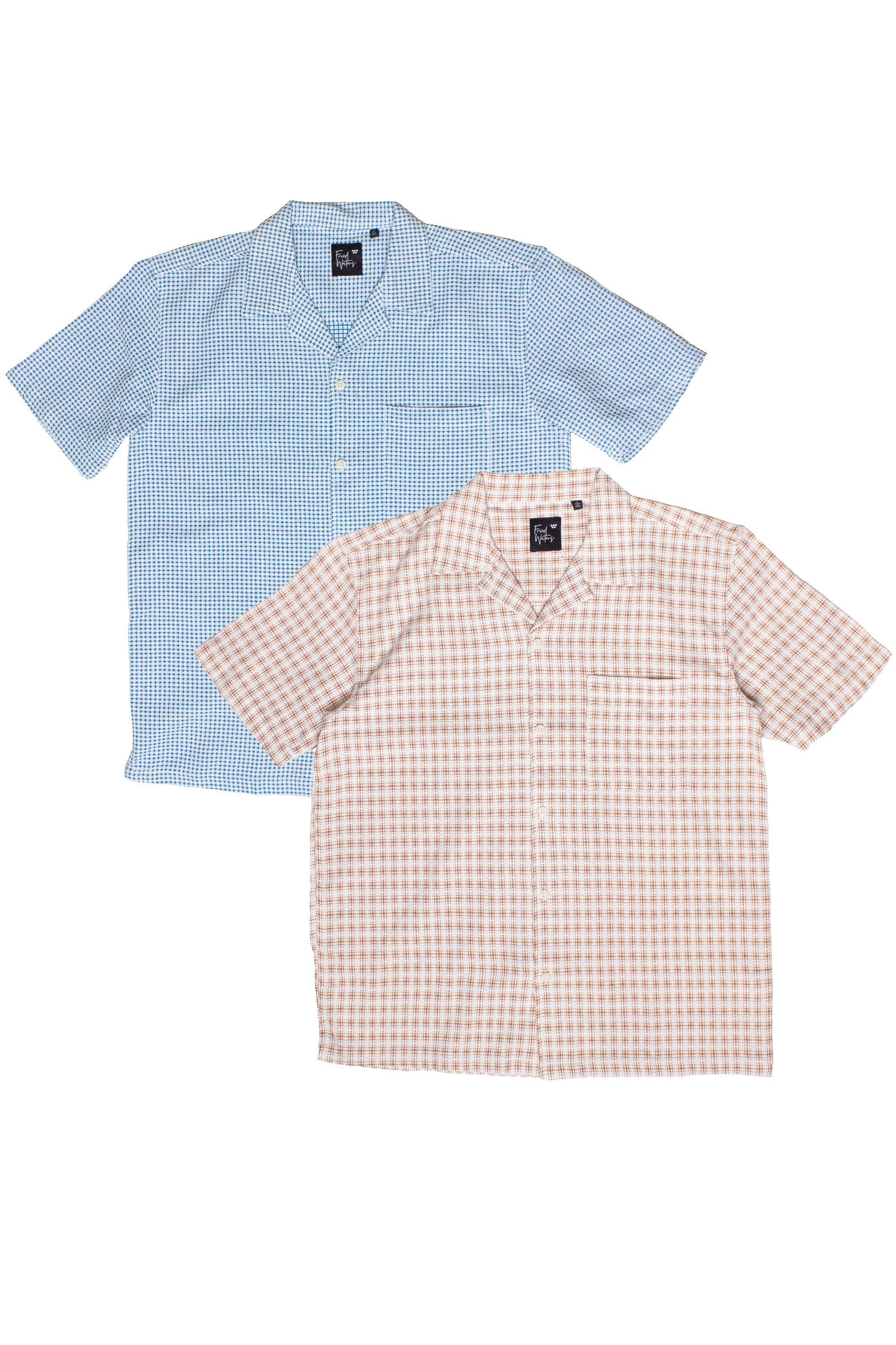 Weave Pattern Button Up Shirts