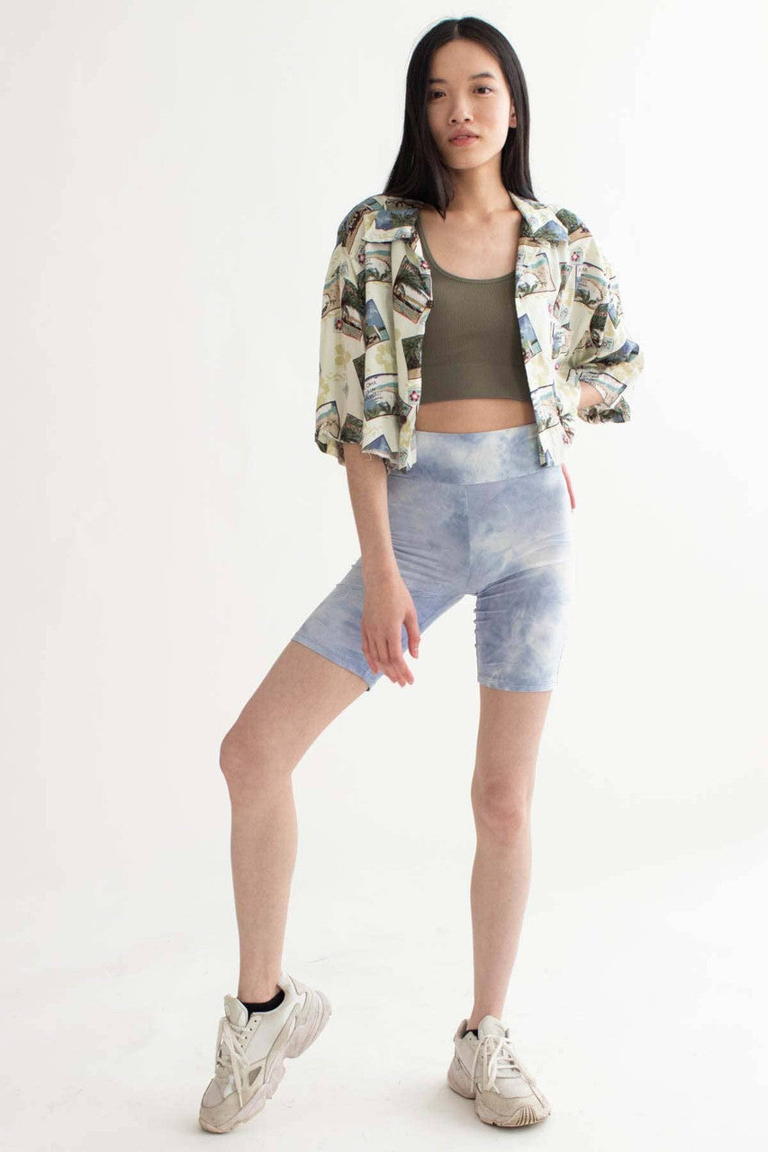 Periwinkle Tie Dye Bike Shorts