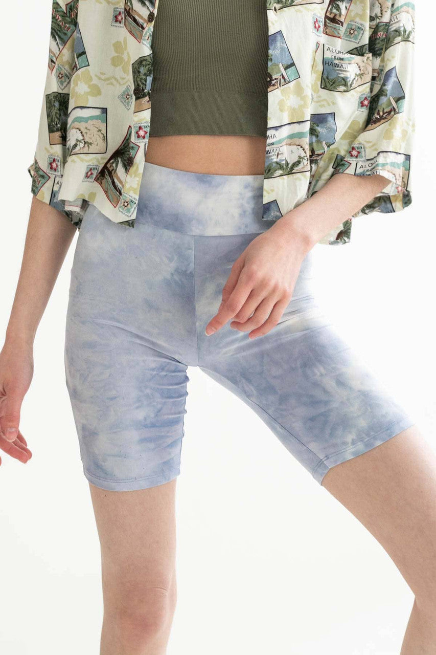 Periwinkle Tie Dye Bike Shorts