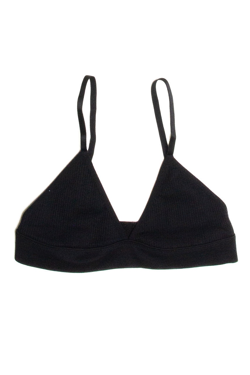 Black Wide Rib Bralette