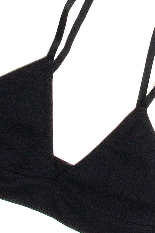 Black Wide Rib Bralette