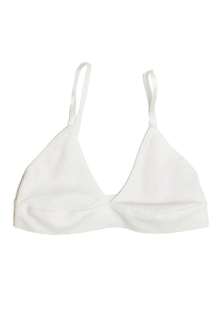 White Wide Rib Bralette