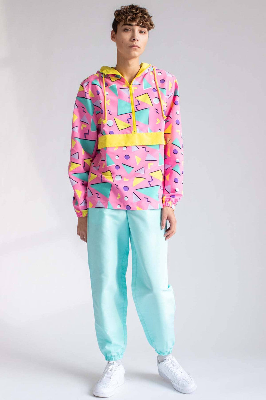 Pink Floating Triangles Windbreaker