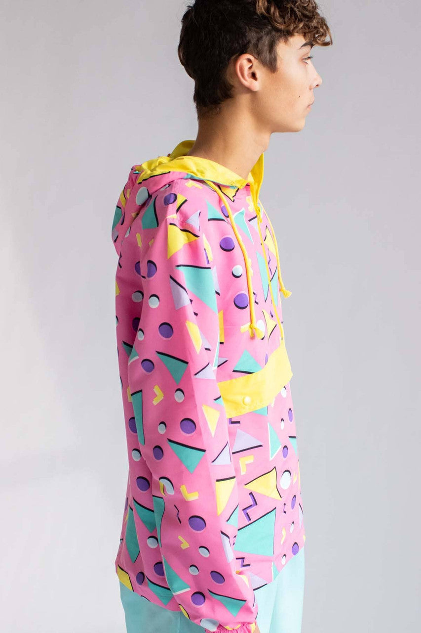 Pink Floating Triangles Windbreaker