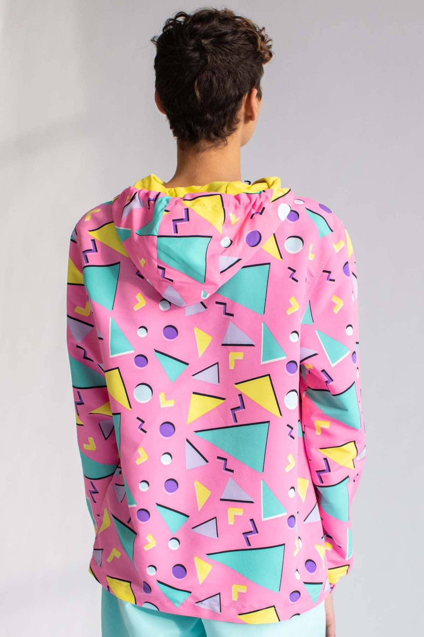 Pink Floating Triangles Windbreaker