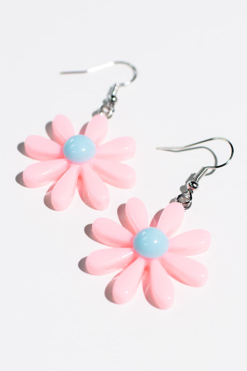 Pink Daisy Earrings